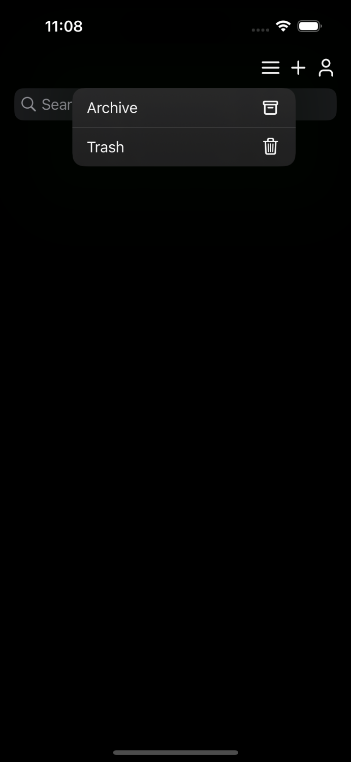 User's selection is dark